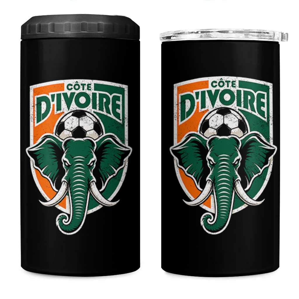 Côte D'ivoire Classic Ivory Coast Elephant Football 4 in 1 Can Cooler Tumbler Ivorians Pride