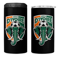 Côte D'ivoire Classic Ivory Coast Elephant Football 4 in 1 Can Cooler Tumbler Ivorians Pride