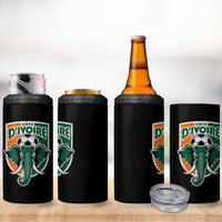Côte D'ivoire Classic Ivory Coast Elephant Football 4 in 1 Can Cooler Tumbler Ivorians Pride