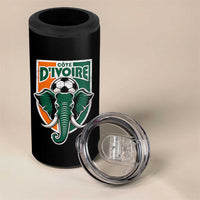 Côte D'ivoire Classic Ivory Coast Elephant Football 4 in 1 Can Cooler Tumbler Ivorians Pride