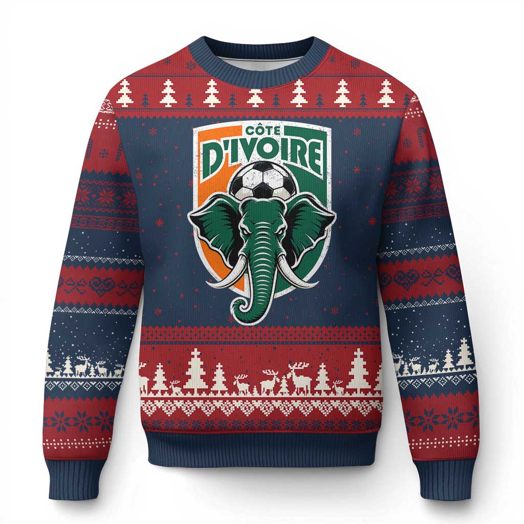 Côte D'ivoire Classic Ivory Coast Elephant Football Ugly Christmas Sweater Ivorians Pride