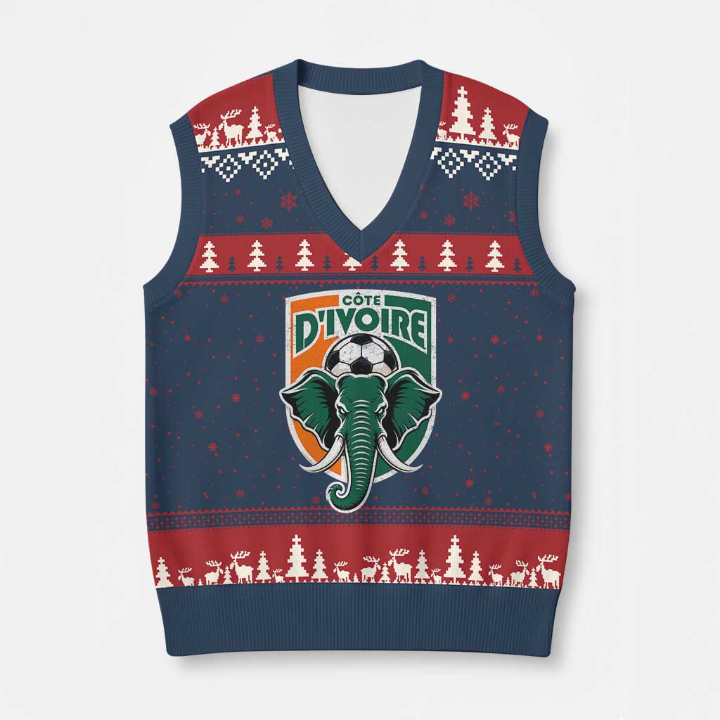 Côte D'ivoire Classic Ivory Coast Elephant Football V-Neck Knit Sweater Vest Ivorians Pride