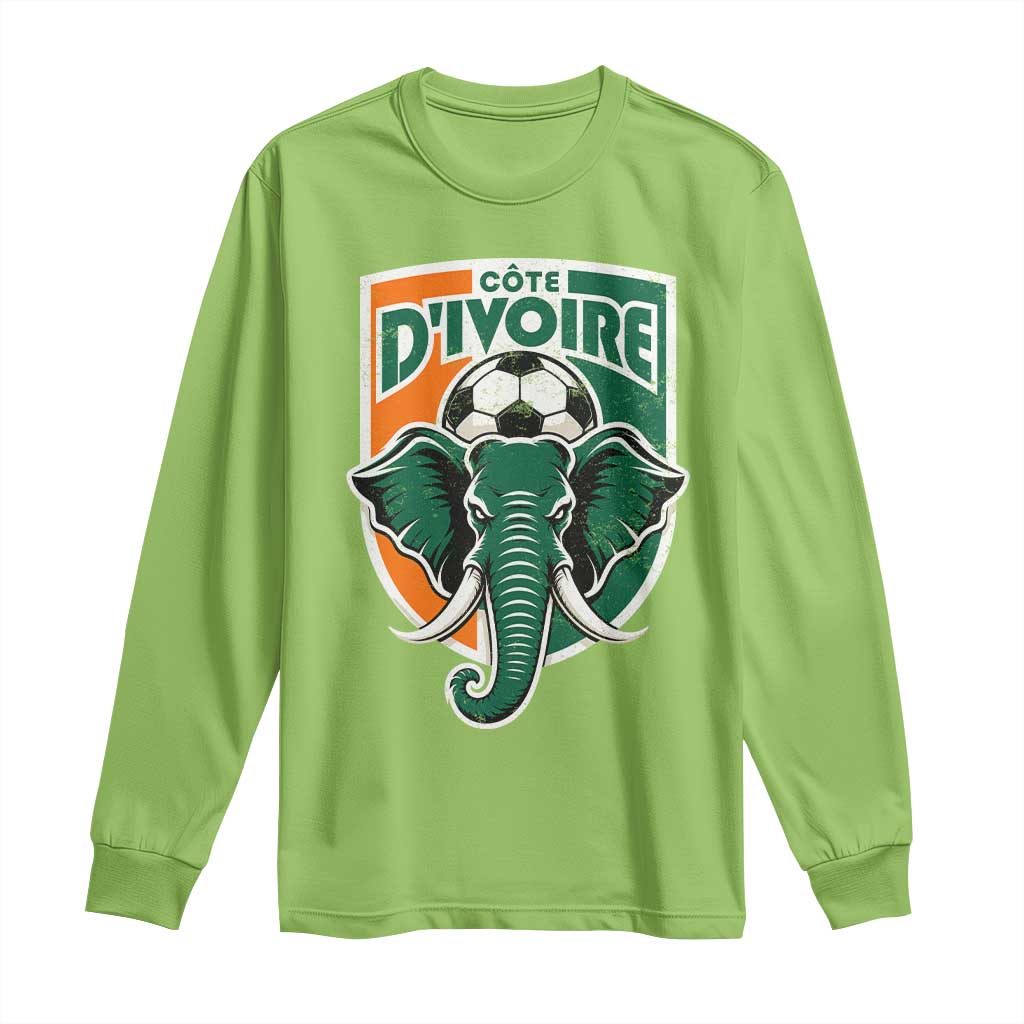 Côte D'ivoire Classic Ivory Coast Elephant Football Long Sleeve Shirt Ivorians Pride
