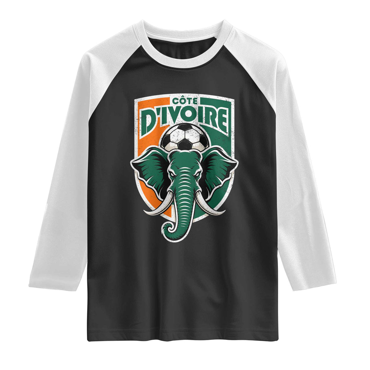 Côte D'ivoire Classic Ivory Coast Elephant Football Raglan Shirt Ivorians Pride