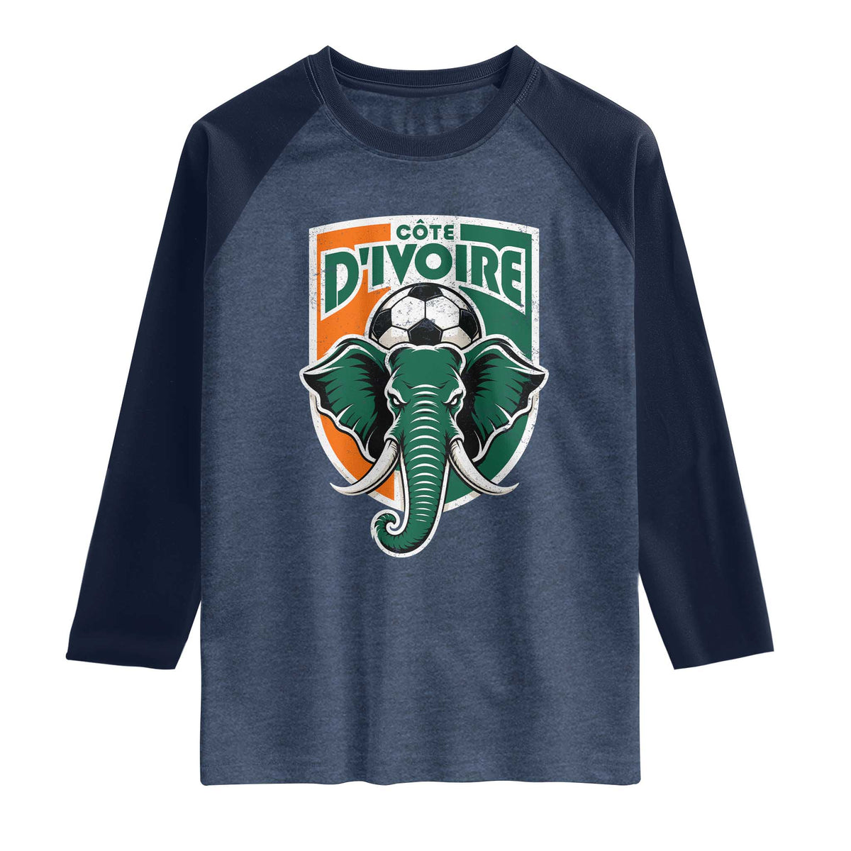 Côte D'ivoire Classic Ivory Coast Elephant Football Raglan Shirt Ivorians Pride