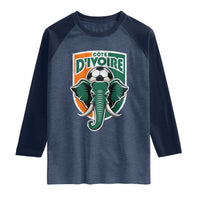 Côte D'ivoire Classic Ivory Coast Elephant Football Raglan Shirt Ivorians Pride