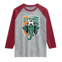 Côte D'ivoire Classic Ivory Coast Elephant Football Raglan Shirt Ivorians Pride