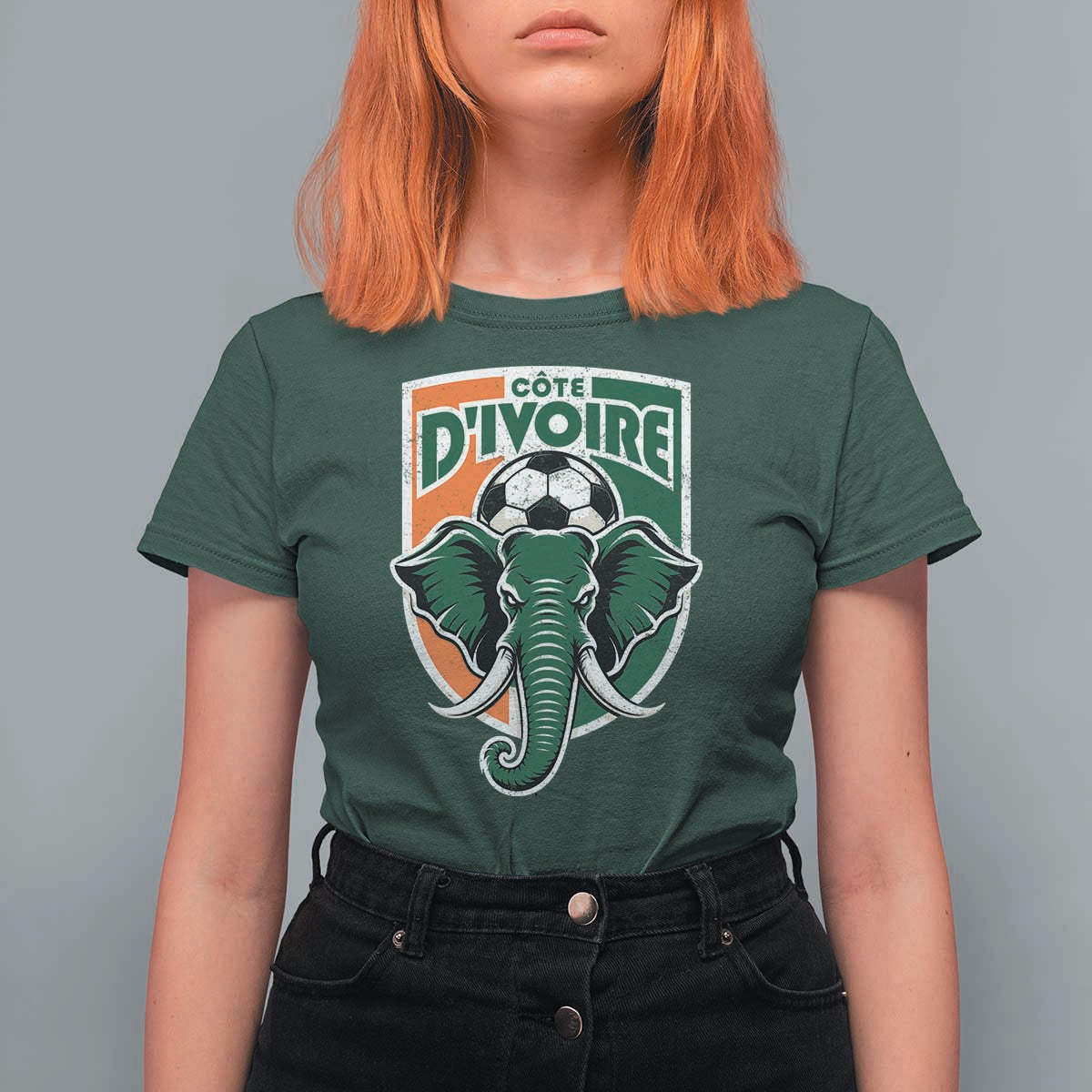 Côte D'ivoire Classic Ivory Coast Elephant Football T Shirt For Women Ivorians Pride