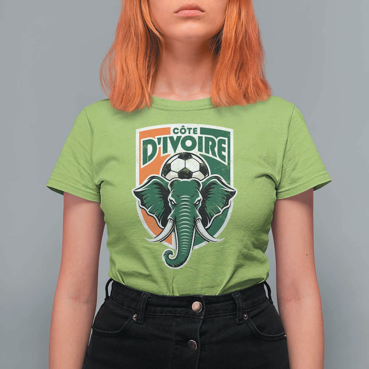 Côte D'ivoire Classic Ivory Coast Elephant Football T Shirt For Women Ivorians Pride