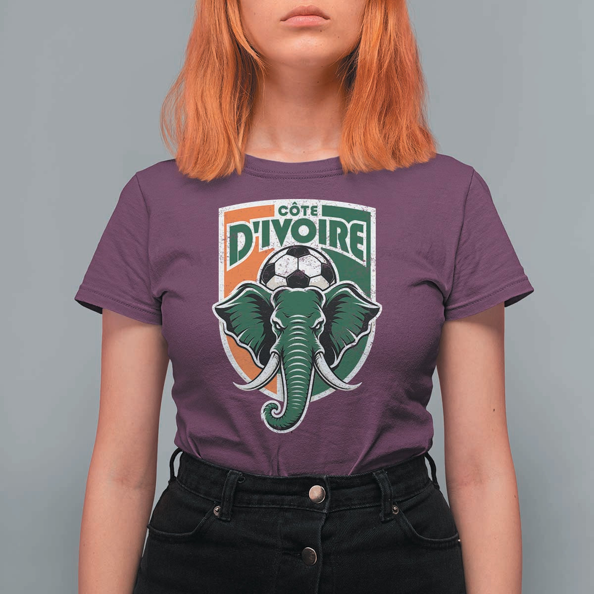 Côte D'ivoire Classic Ivory Coast Elephant Football T Shirt For Women Ivorians Pride