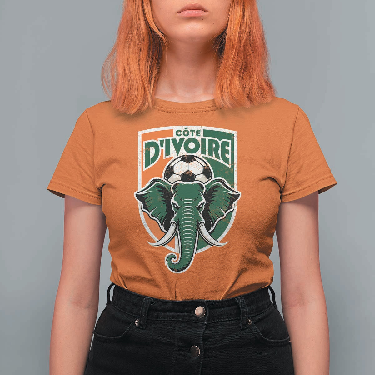 Côte D'ivoire Classic Ivory Coast Elephant Football T Shirt For Women Ivorians Pride