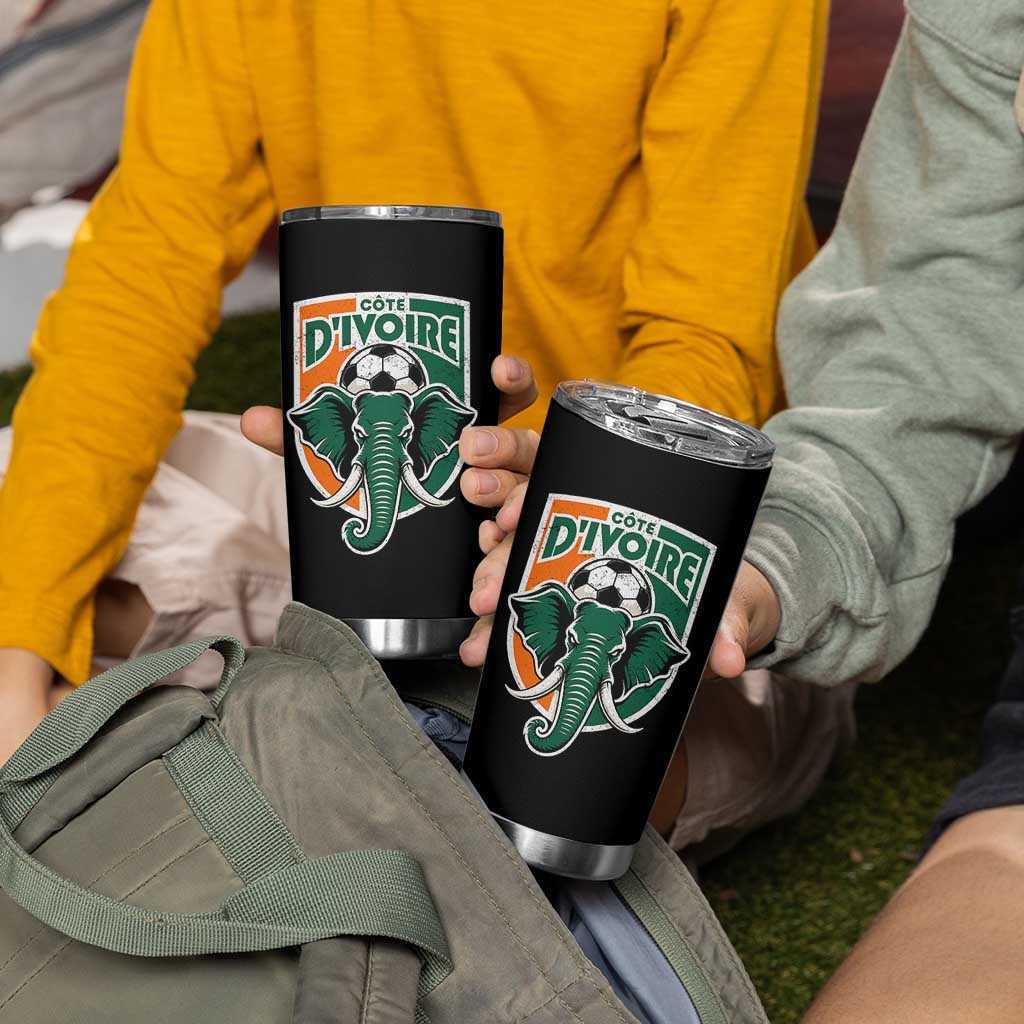 Côte D'ivoire Classic Ivory Coast Elephant Football Tumbler Cup Ivorians Pride