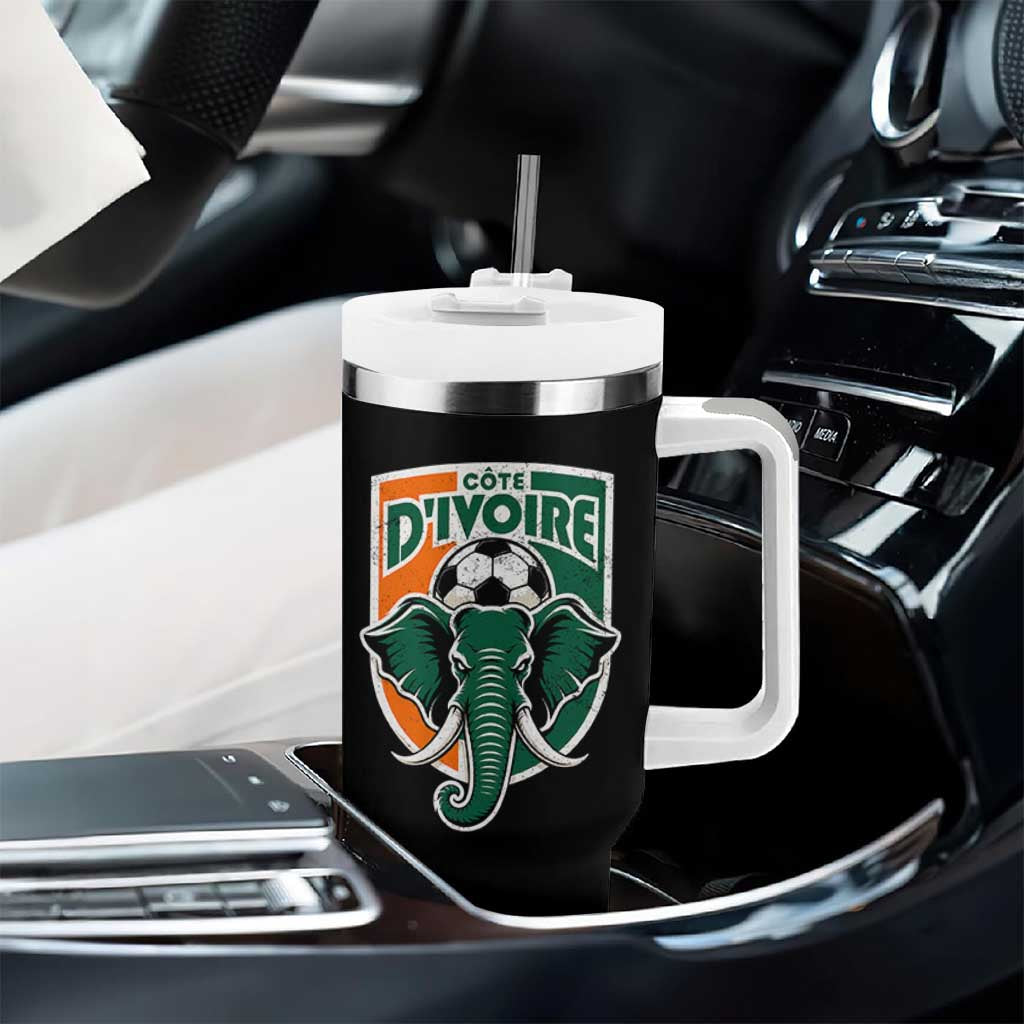 Côte D'ivoire Classic Ivory Coast Elephant Football Tumbler With Handle Ivorians Pride