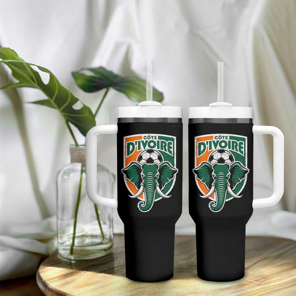 Côte D'ivoire Classic Ivory Coast Elephant Football Tumbler With Handle Ivorians Pride
