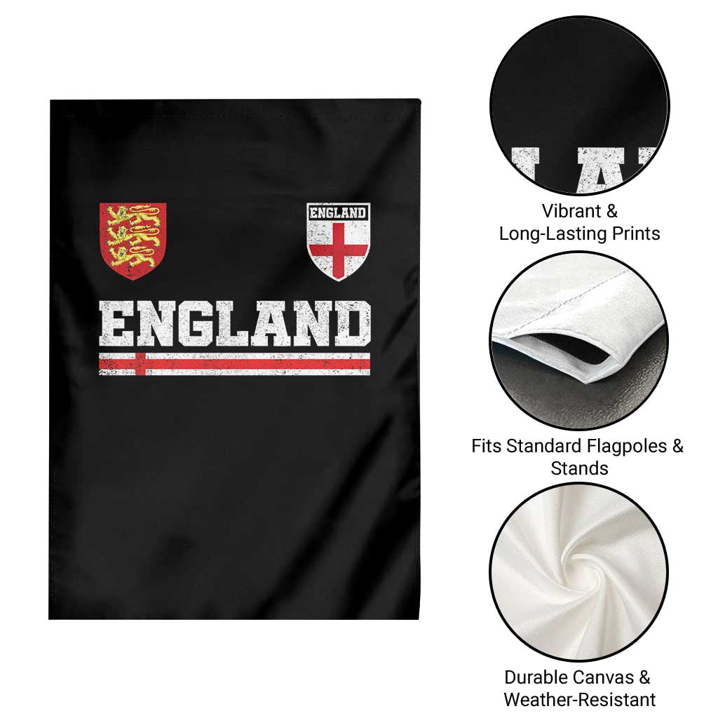 England Three Lions Symbol Red Cross Athletic Jersey Style Garden Flag