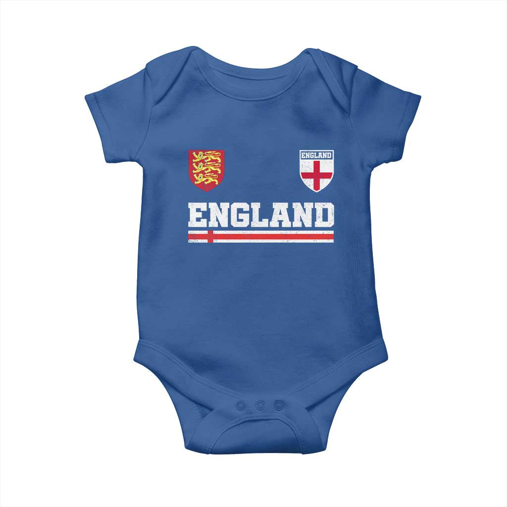 England Three Lions Symbol Red Cross Athletic Jersey Style Baby Onesie