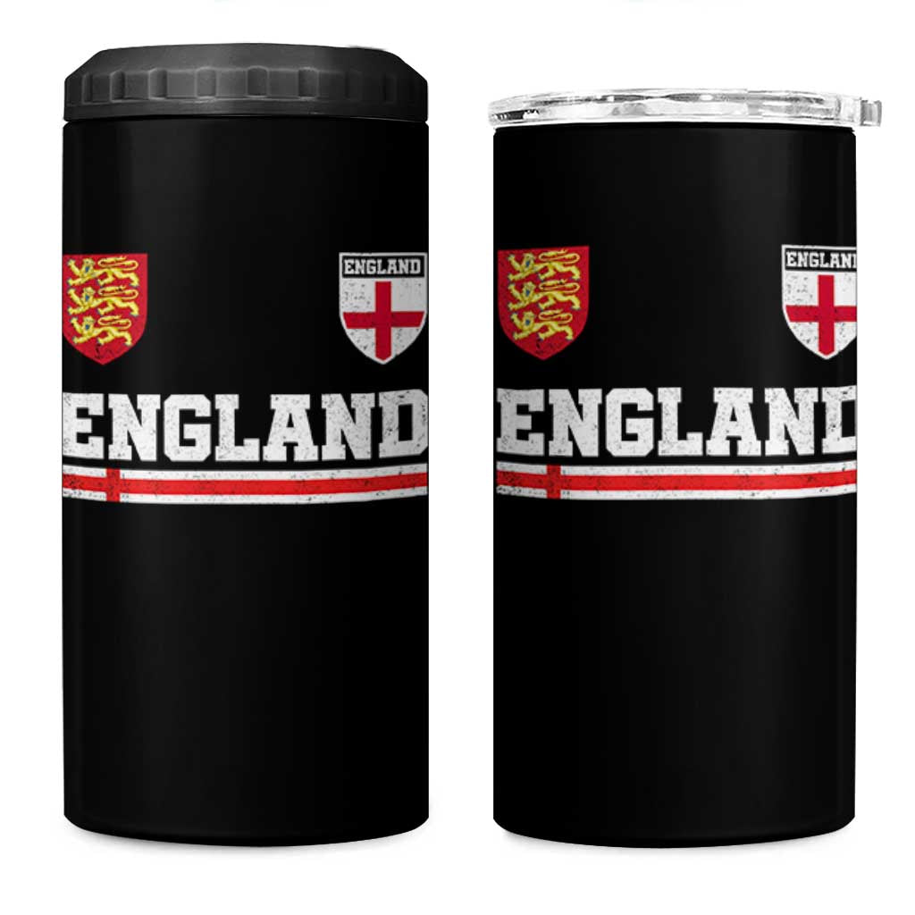 England Three Lions Symbol Red Cross Athletic Jersey Style 4 in 1 Can Cooler Tumbler