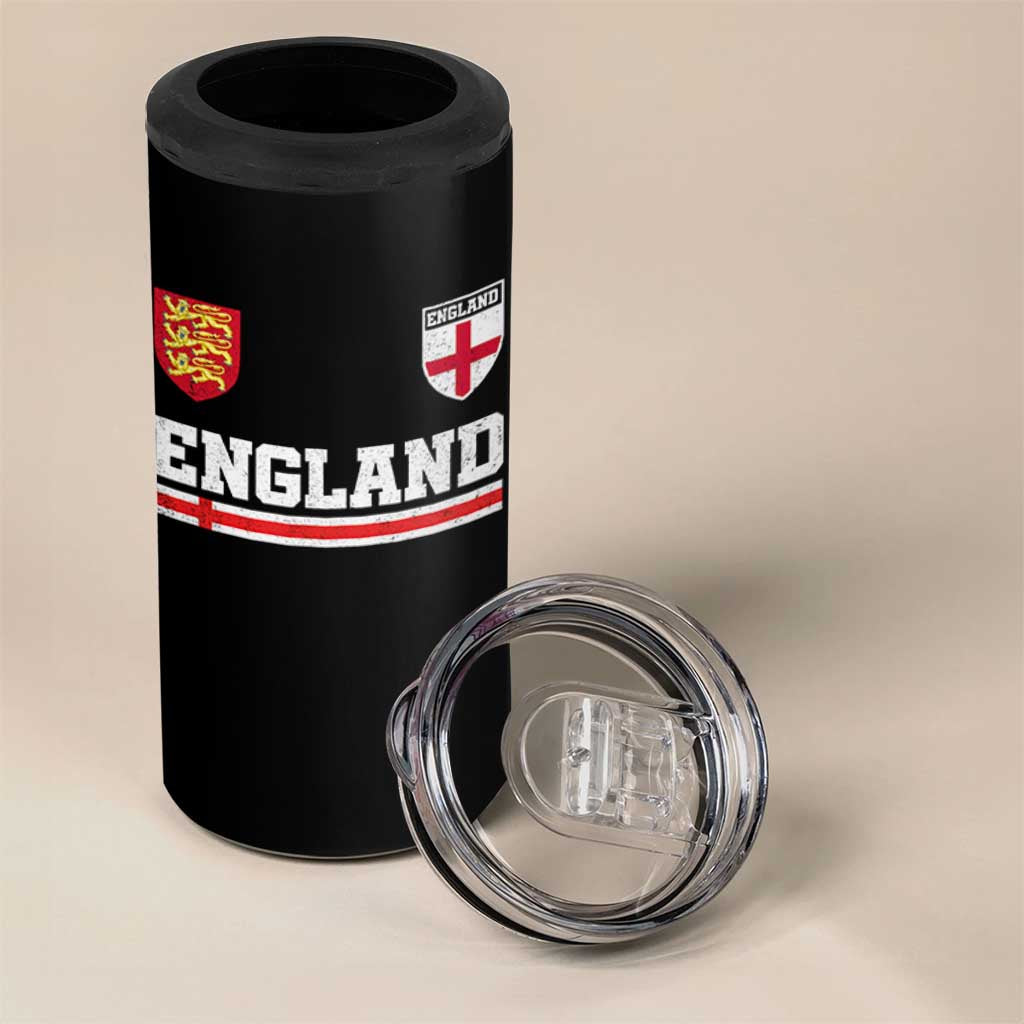 England Three Lions Symbol Red Cross Athletic Jersey Style 4 in 1 Can Cooler Tumbler