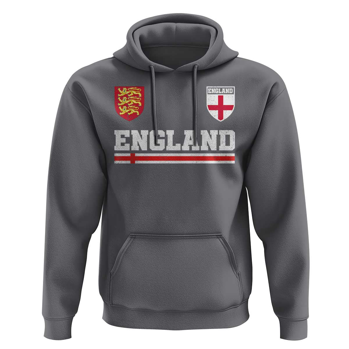 England Three Lions Symbol Red Cross Athletic Jersey Style Hoodie