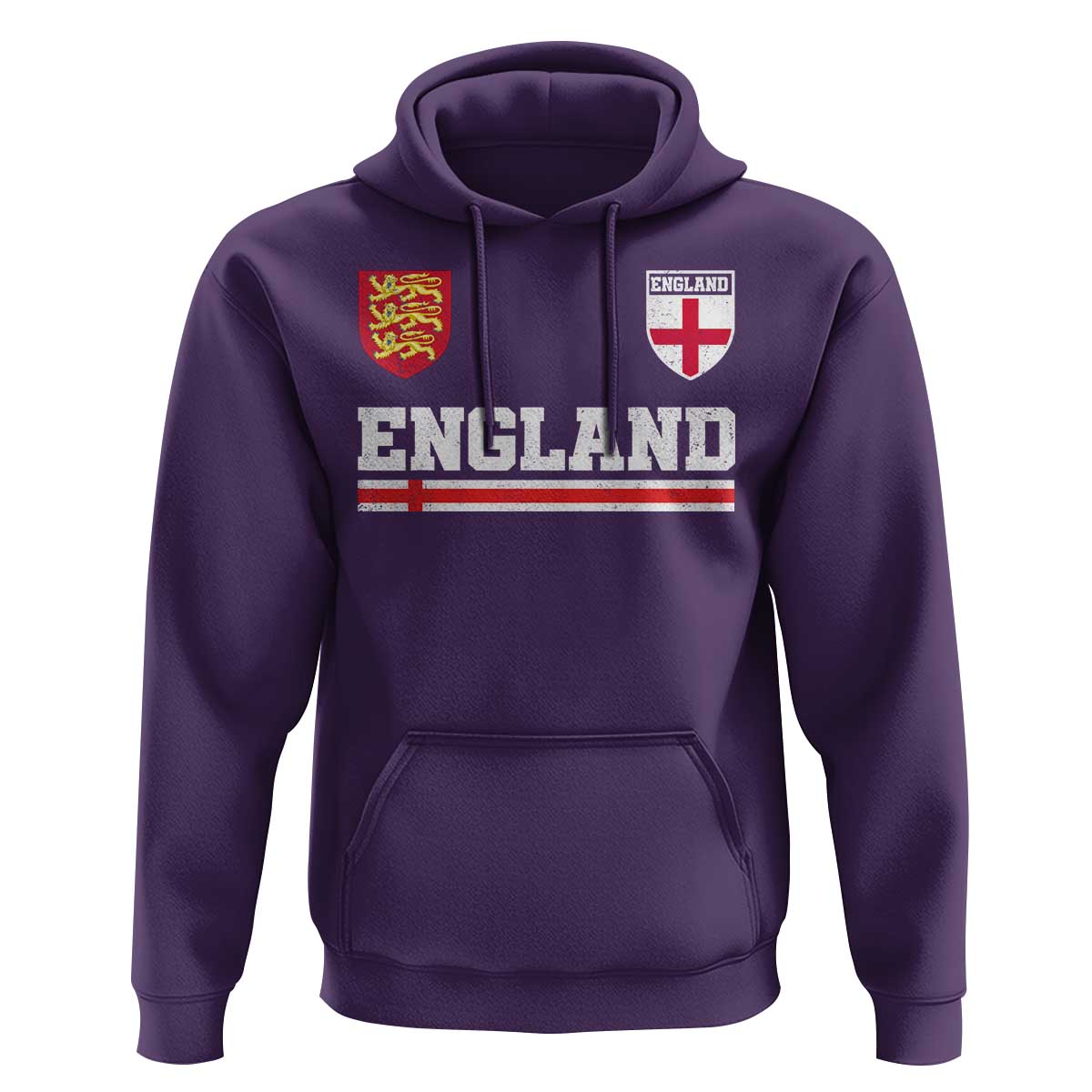 England Three Lions Symbol Red Cross Athletic Jersey Style Hoodie