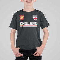England Three Lions Symbol Red Cross Athletic Jersey Style T Shirt For Kid