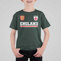 England Three Lions Symbol Red Cross Athletic Jersey Style T Shirt For Kid