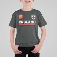 England Three Lions Symbol Red Cross Athletic Jersey Style T Shirt For Kid