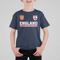 England Three Lions Symbol Red Cross Athletic Jersey Style T Shirt For Kid