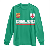 England Three Lions Symbol Red Cross Athletic Jersey Style Long Sleeve Shirt