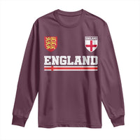 England Three Lions Symbol Red Cross Athletic Jersey Style Long Sleeve Shirt