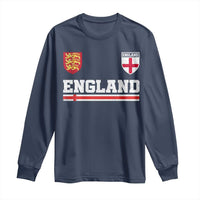 England Three Lions Symbol Red Cross Athletic Jersey Style Long Sleeve Shirt