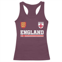 England Three Lions Symbol Red Cross Athletic Jersey Style Racerback Tank Top