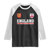 England Three Lions Symbol Red Cross Athletic Jersey Style Raglan Shirt