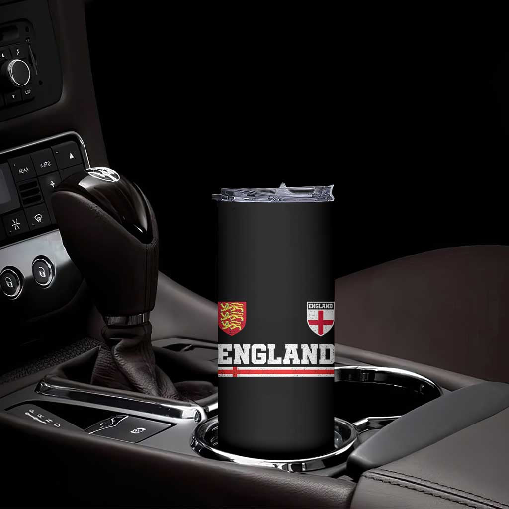 England Three Lions Symbol Red Cross Athletic Jersey Style Skinny Tumbler