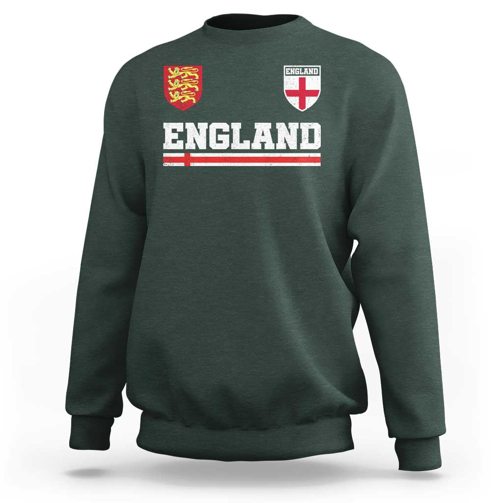 England Three Lions Symbol Red Cross Athletic Jersey Style Sweatshirt