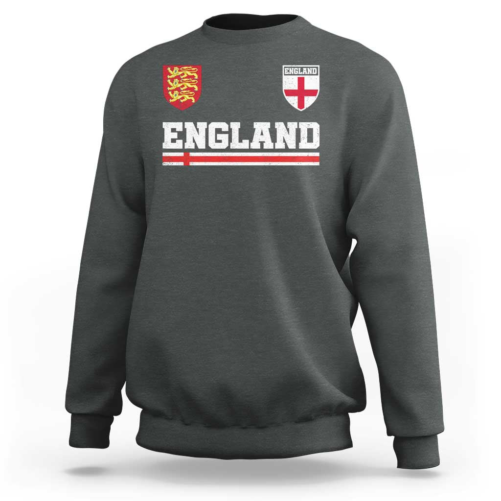England Three Lions Symbol Red Cross Athletic Jersey Style Sweatshirt