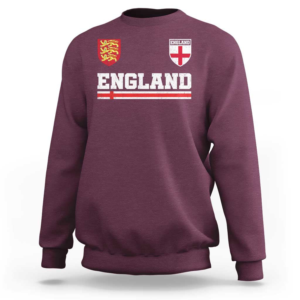 England Three Lions Symbol Red Cross Athletic Jersey Style Sweatshirt