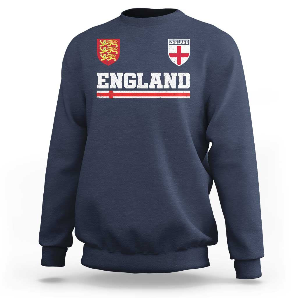 England Three Lions Symbol Red Cross Athletic Jersey Style Sweatshirt