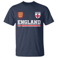 England Three Lions Symbol Red Cross Athletic Jersey Style T Shirt