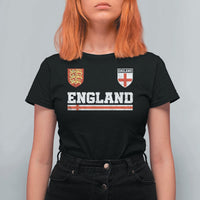 England Three Lions Symbol Red Cross Athletic Jersey Style T Shirt For Women