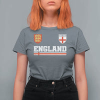 England Three Lions Symbol Red Cross Athletic Jersey Style T Shirt For Women