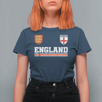 England Three Lions Symbol Red Cross Athletic Jersey Style T Shirt For Women