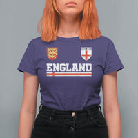 England Three Lions Symbol Red Cross Athletic Jersey Style T Shirt For Women