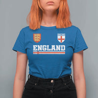 England Three Lions Symbol Red Cross Athletic Jersey Style T Shirt For Women