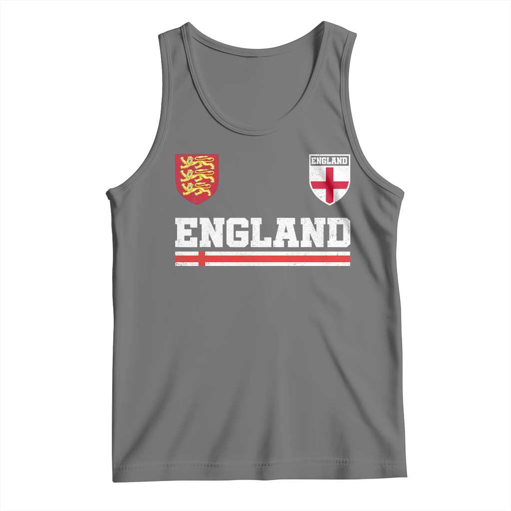 England Three Lions Symbol Red Cross Athletic Jersey Style Tank Top