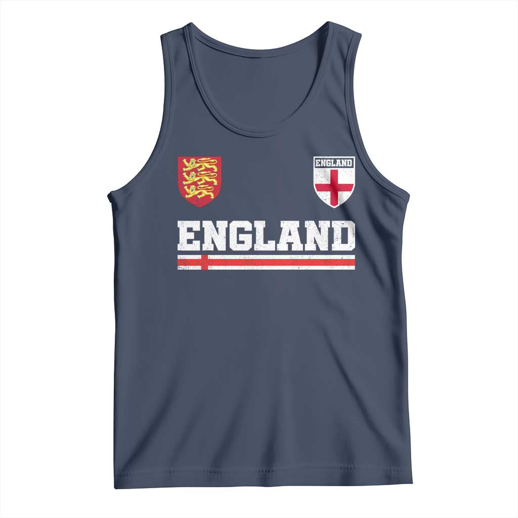 England Three Lions Symbol Red Cross Athletic Jersey Style Tank Top