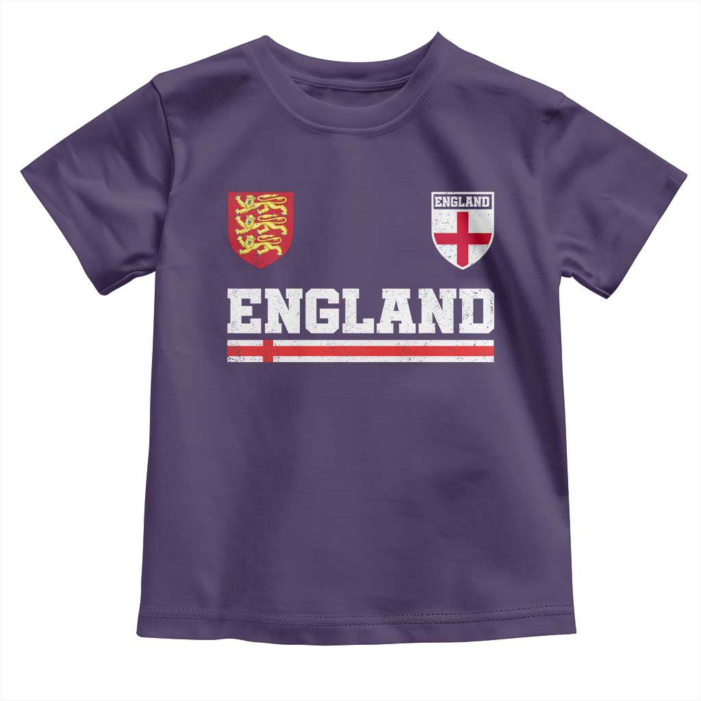 England Three Lions Symbol Red Cross Athletic Jersey Style Toddler T Shirt