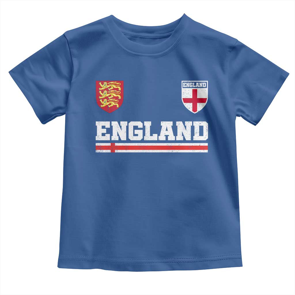 England Three Lions Symbol Red Cross Athletic Jersey Style Toddler T Shirt