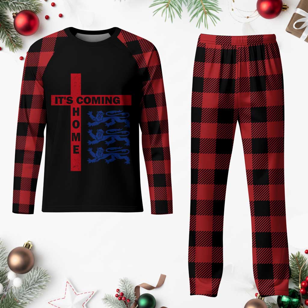 It Is Coming Home England Football Plaid Pajama Set St George Cross Three Lions