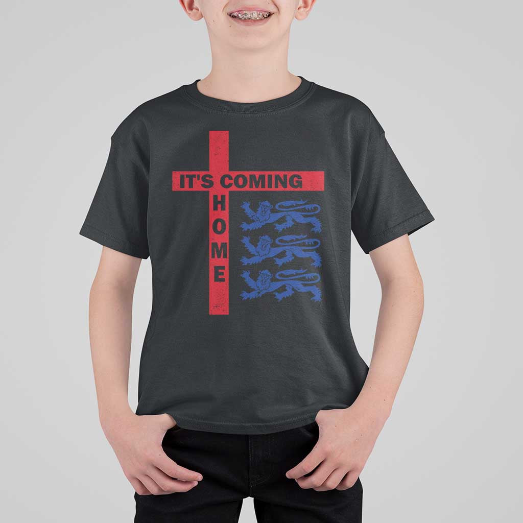 It Is Coming Home England Football T Shirt For Kid St George Cross Three Lions